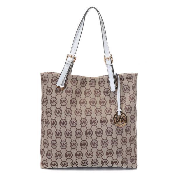 michael kors jet set mk monogram-print stoff beige-ibenholt med På Salg Butikker gx93p